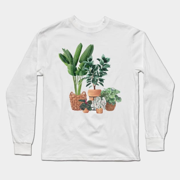 House Plants 10 Long Sleeve T-Shirt by Gush Art Studio 1